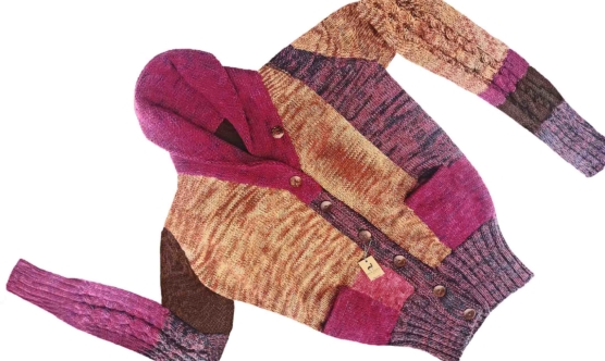 Women Oversized Shawl Cardigan Mixed Colored, Handknitted