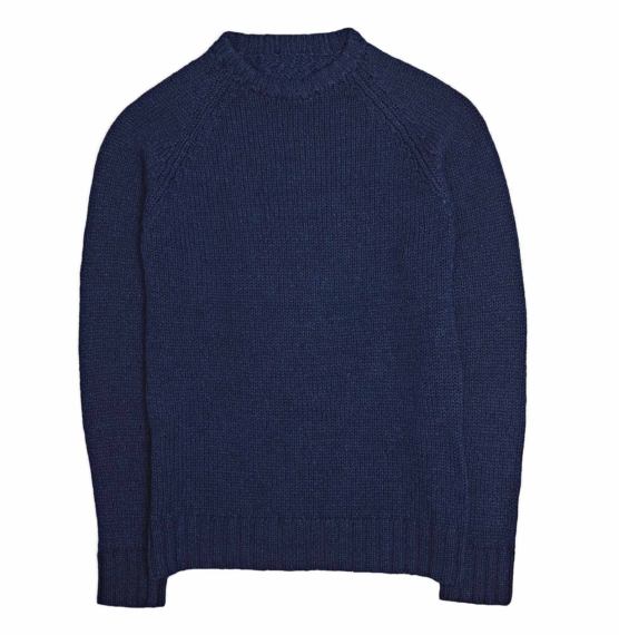 Royal Alpaca Crewneck Sweater Navy blue_ v1111_sd1