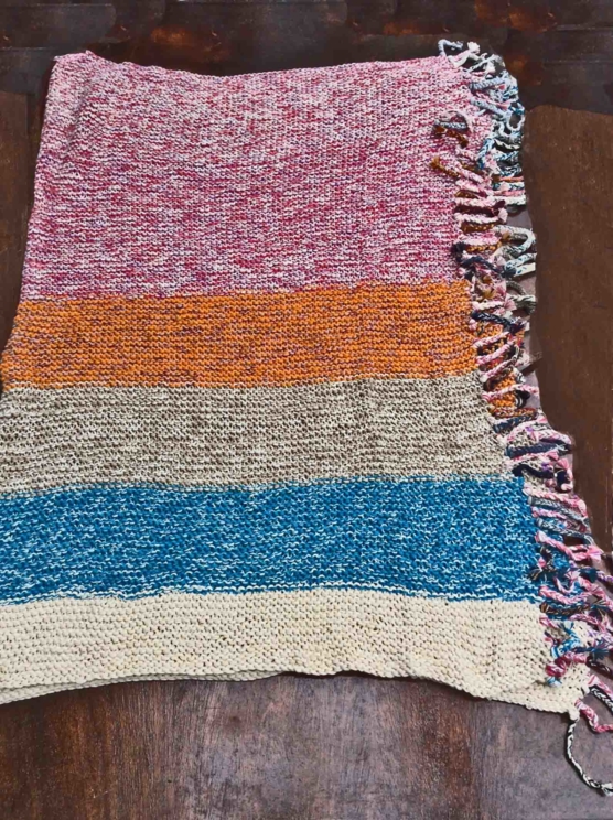 Royal Alpaca throw blanket Crochet Muti stripes AMZN999 sd33