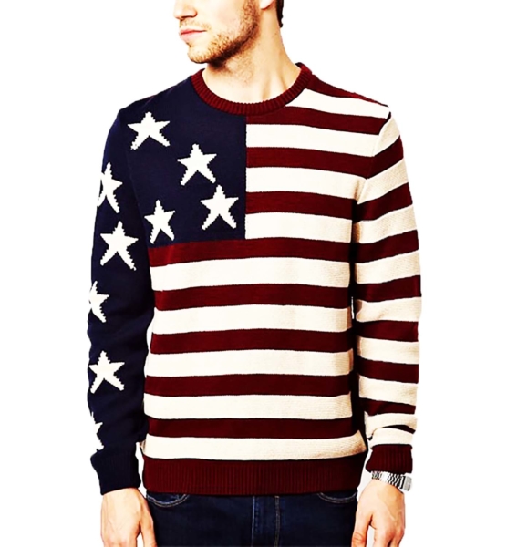 Crewneck Pullover Sweater Baby Alpaca_ USA Flag_v1_sddd